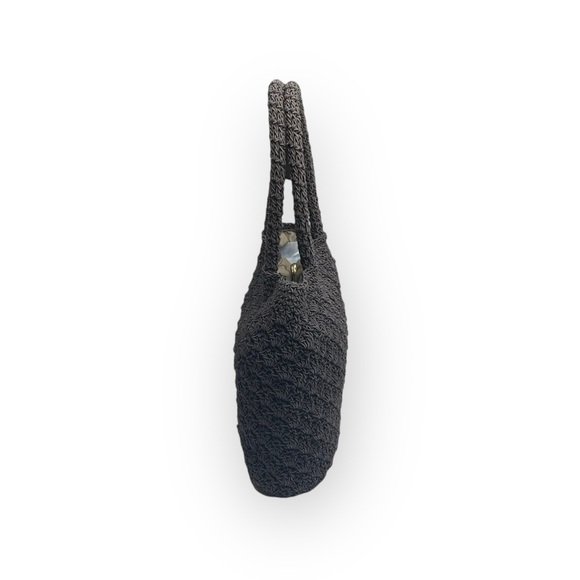 Express Paris 𖣴 Top Handle Woven Crochet Mini Handbag Bag 𖤗 Espresso Brown 𖤗 - Picture 4 of 16